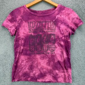 Led Zeppelin North American Tour 1975 Tie Dye Graphic T-Shirt Womens Medium